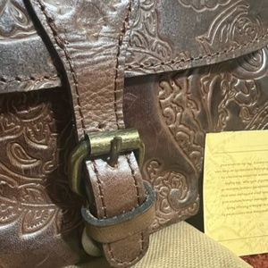 Patricia Nash leather saddle bag